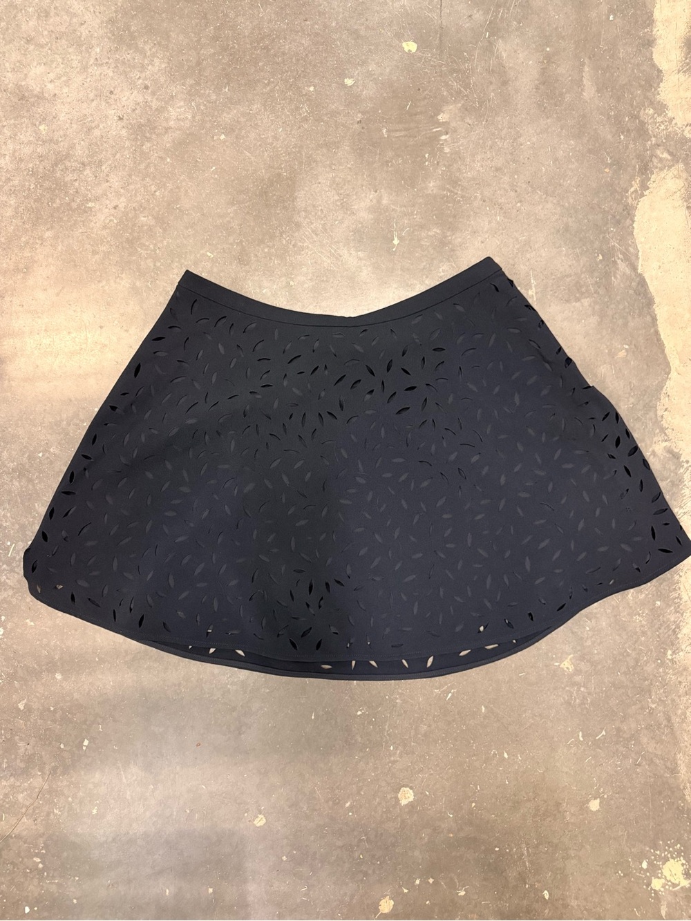 Banana Republic Navy Laser-Cut Circle Skater Skirt
